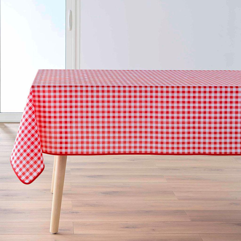 Nappe rectangulaire VICHY polyester rouge 150x240cm