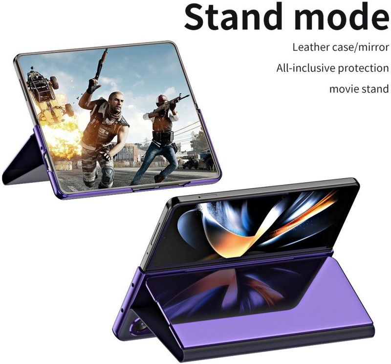 Lunso - Window View Cover - Hoes - Paars - Voor Samsung Galaxy Z Fold5
