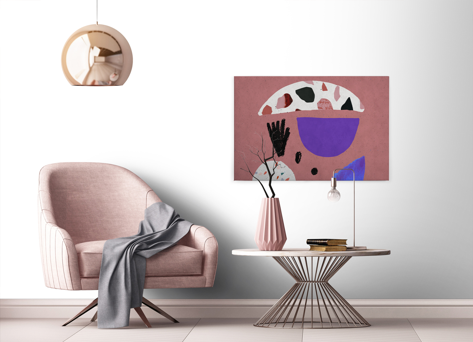 Leinwandbild MOSAIK - rot-lila - 90x60 cm