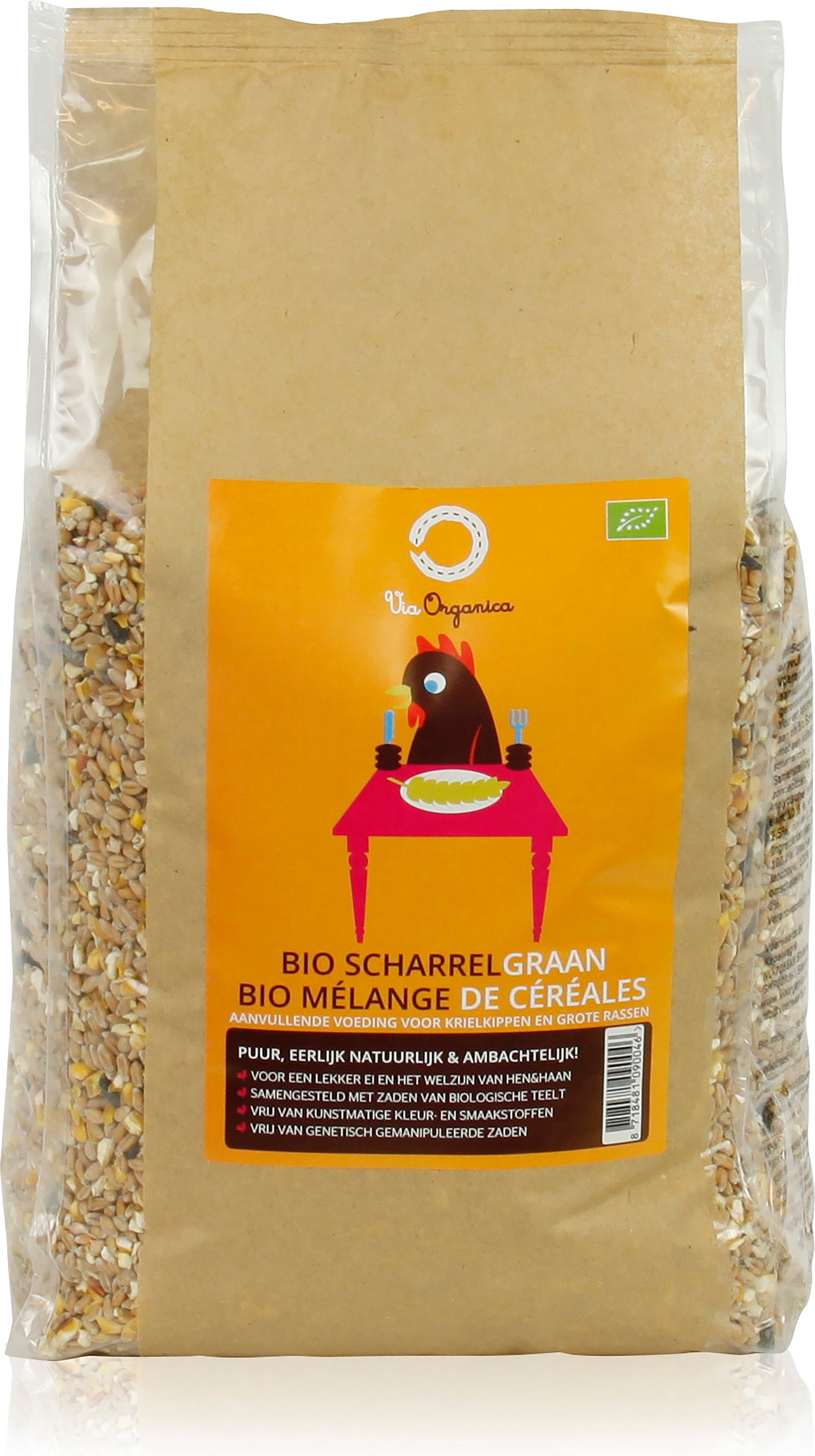 Via Organica kippenvoer Bio Scharrelgraan 4 kg