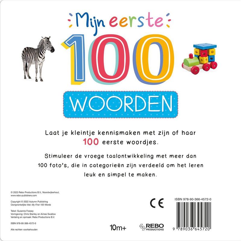 Mijn Eerste 100 Woorden - Boekje - Kleurrijke Plaatjes - Taalontwikkeling