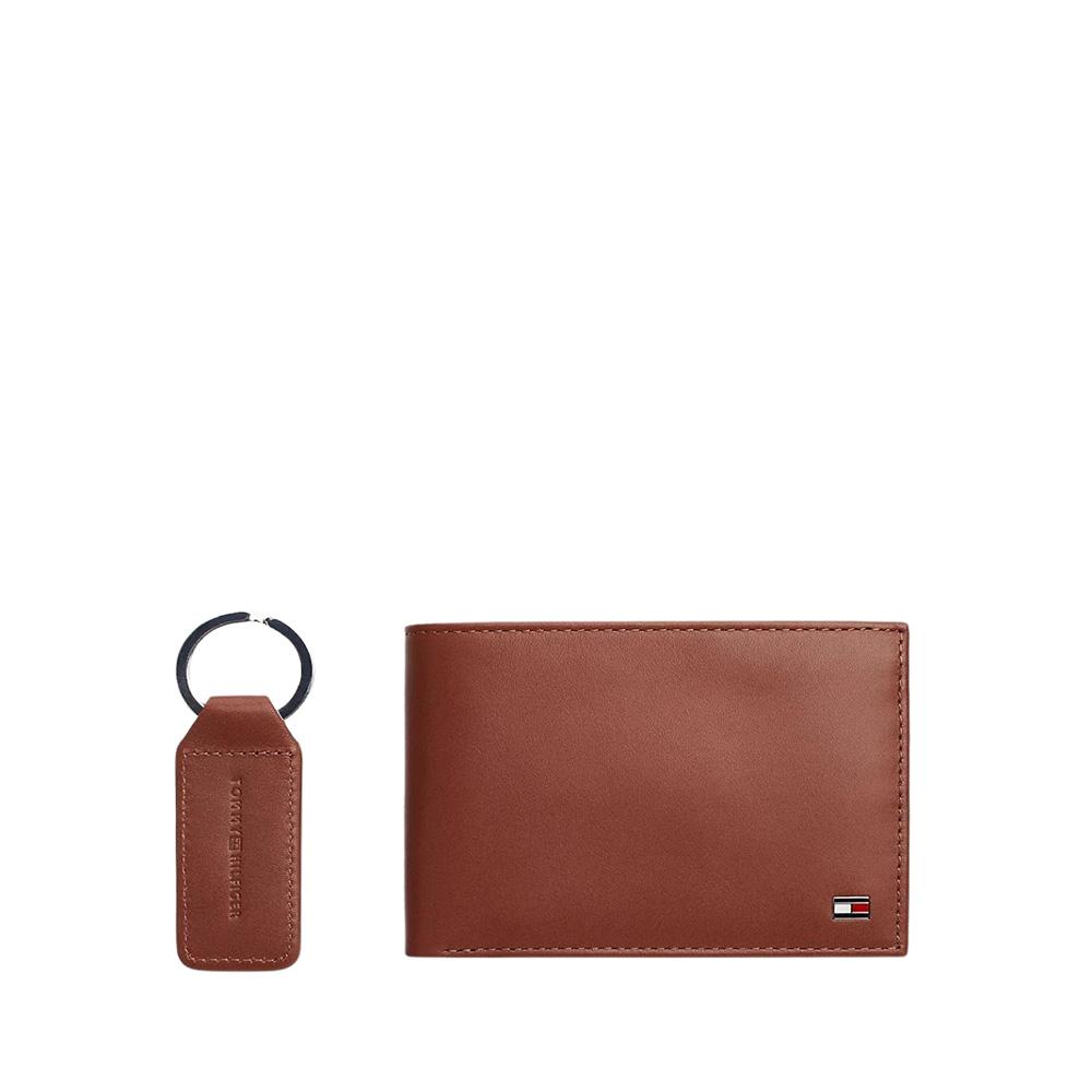 Tommy Hilfiger Coffret Portefeuille + Porte Clef Homme Marron Tommy Hilfiger Eton