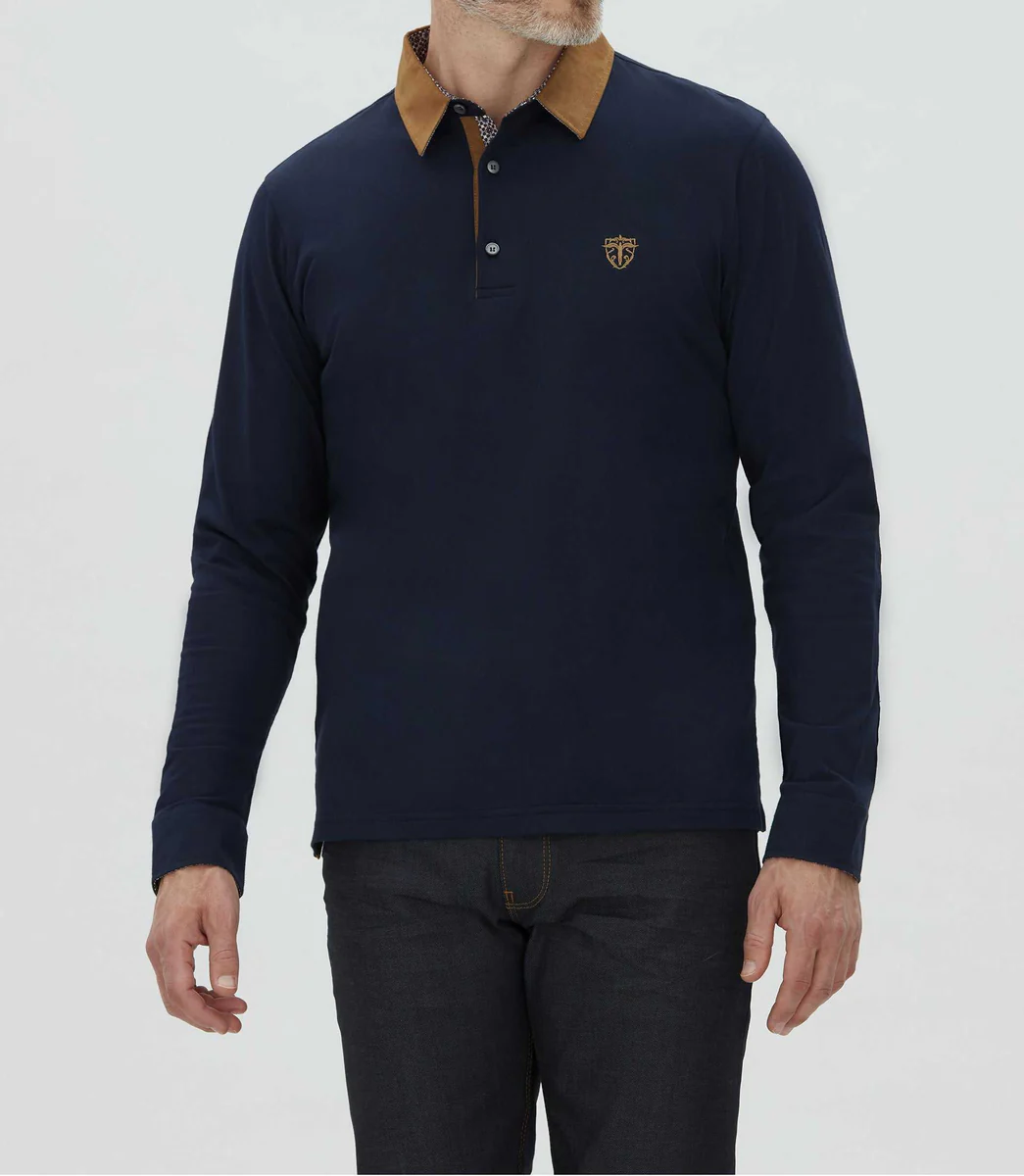 Polo jersey chemise marine 