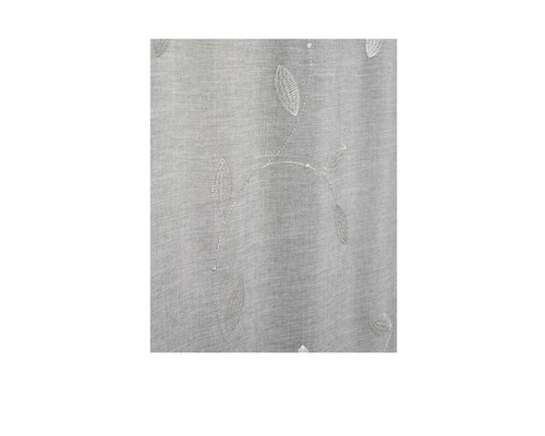 Gordijn met combiband Foglio linnenlook bladeren grijs 140x245 cm