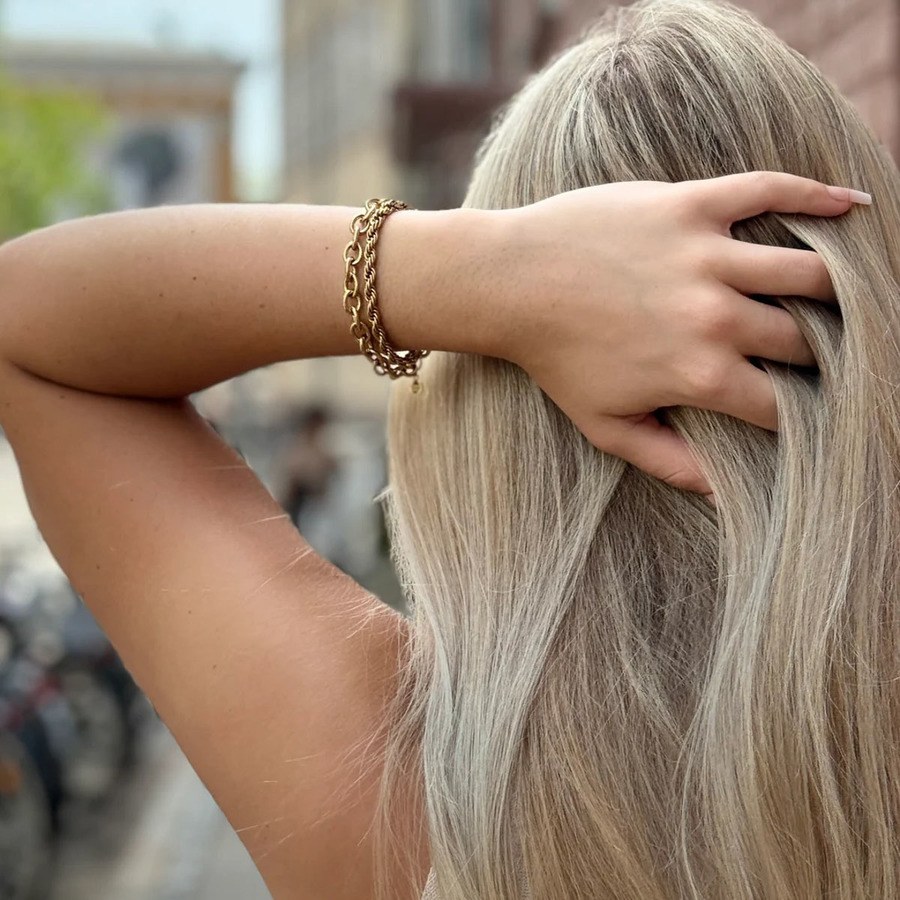 Sistie2ND Rope Bracelet Gold Plated 17cm