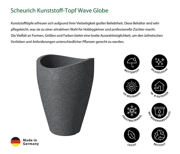 Scheurich Kunststoff-Topf Wave Globe, rund,