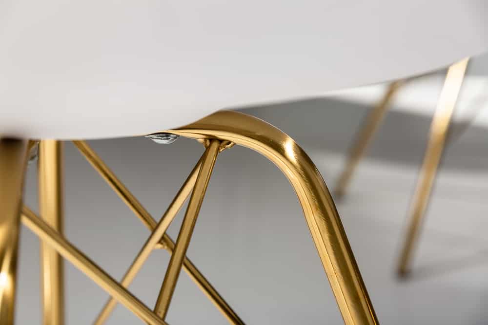 Design Stuhl SCANDINAVIA MEISTERSTÜCK weiß goldene Beine