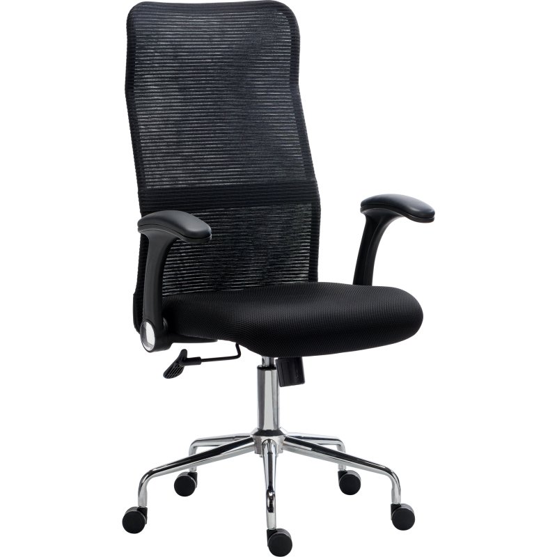 Chaise de bureau Nayo tissu et maille - Dossier haut - Mécanisme Basculant centré - Pied chrome