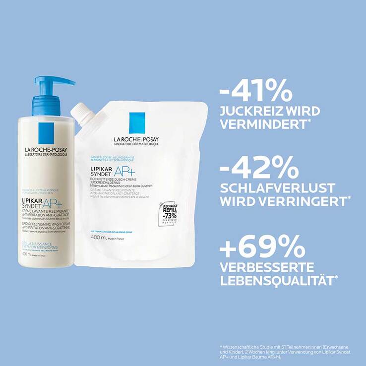 La Roche-Posay Lipikar Syndet AP+ Reinigungs-Cremegel, 400 ml