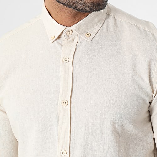 Chemise Manches Longues Beige