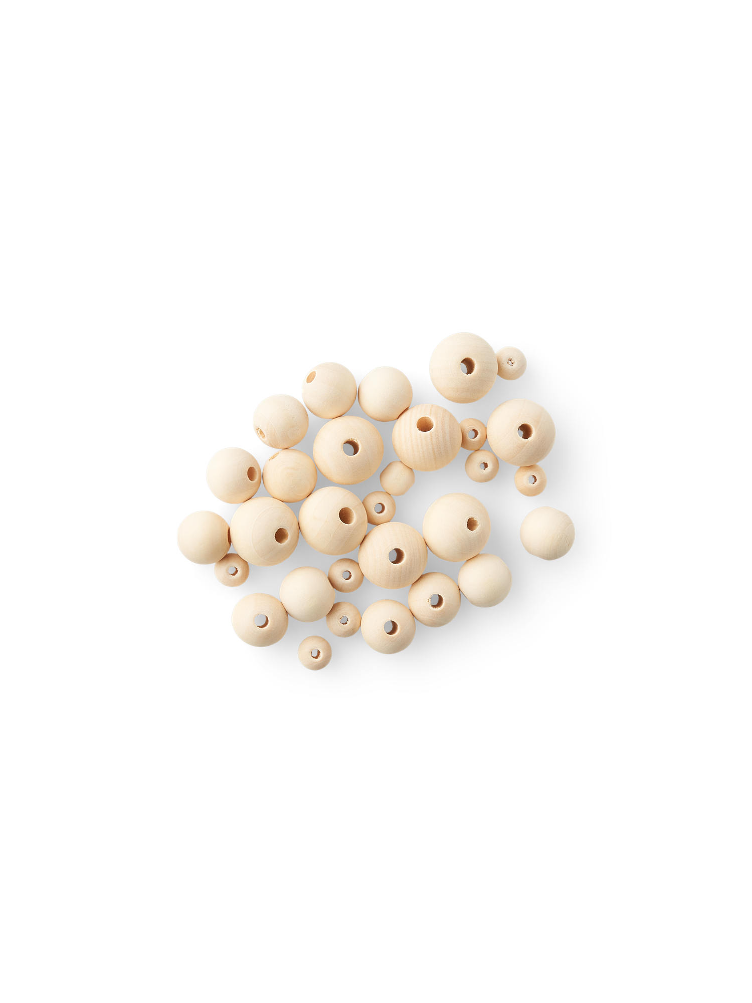 Træperler | Schima superba. Ø10/Ø15/19 cm. 30 stk. | Nature