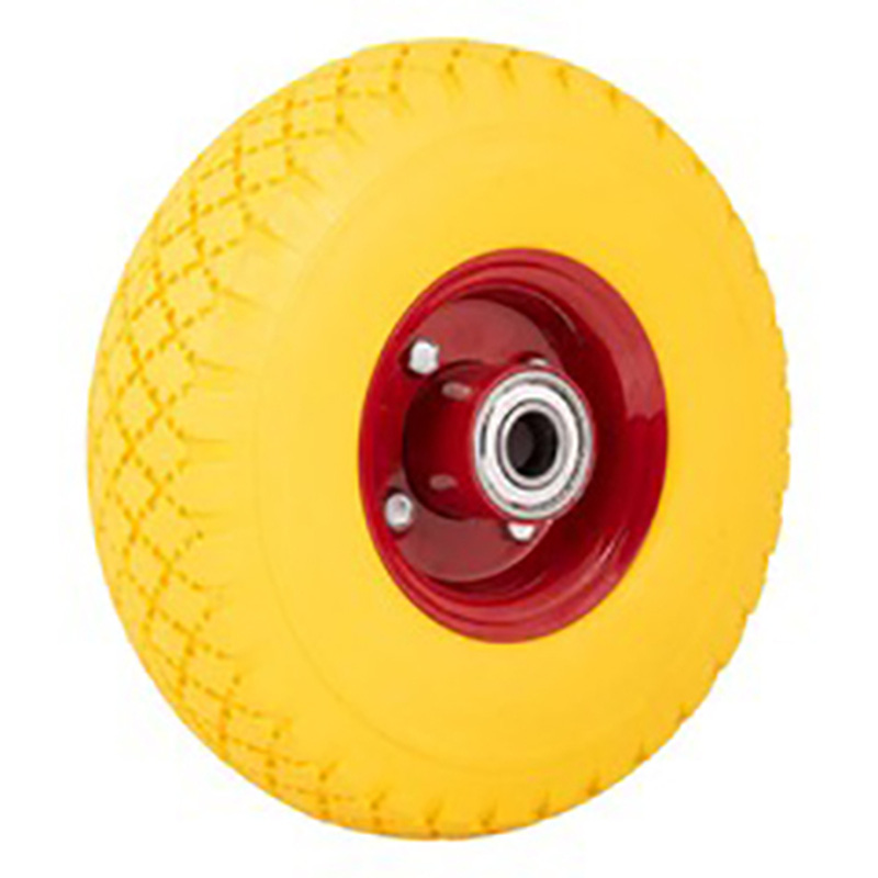 Steekwagenwiel bolderkarwiel Geel/rood antilek wiel 260mm