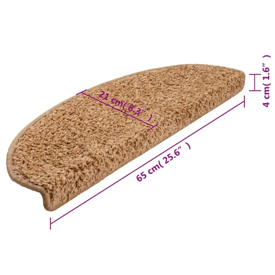 vidaXL - Tapijt Traptrede - Beige - Polypropyleen
