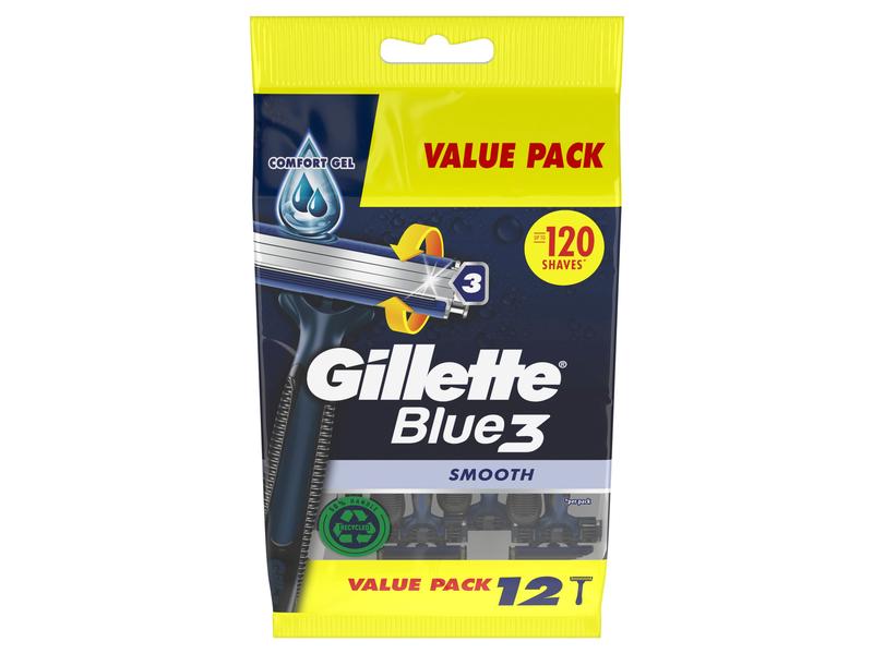 Gillette Einegrasierer Blue 3 Smooth 12 Stück Rasierer für Männer