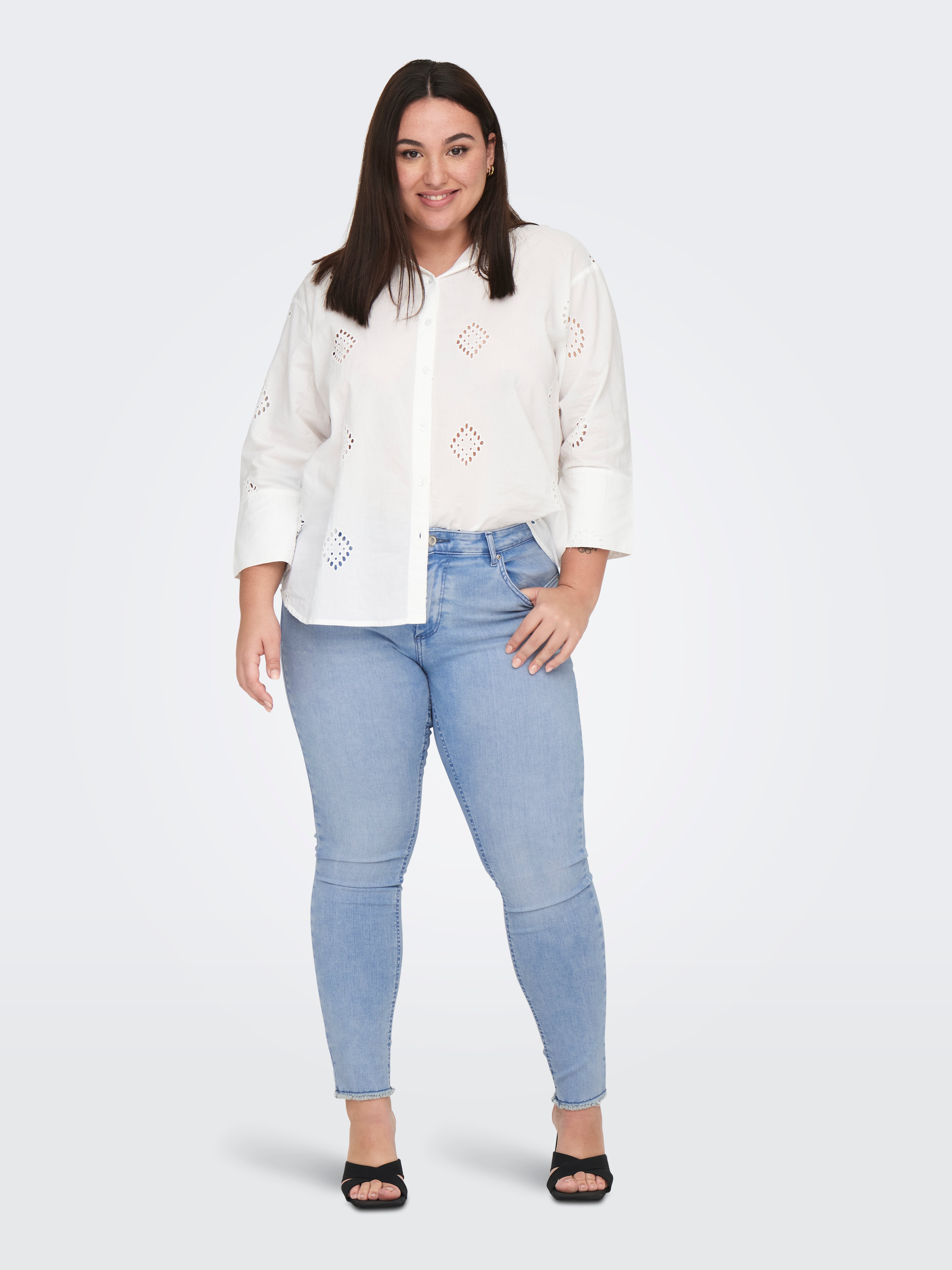 -CARWILLY Mittlere Taille Skinny Fit Jeans Light Blue Denim