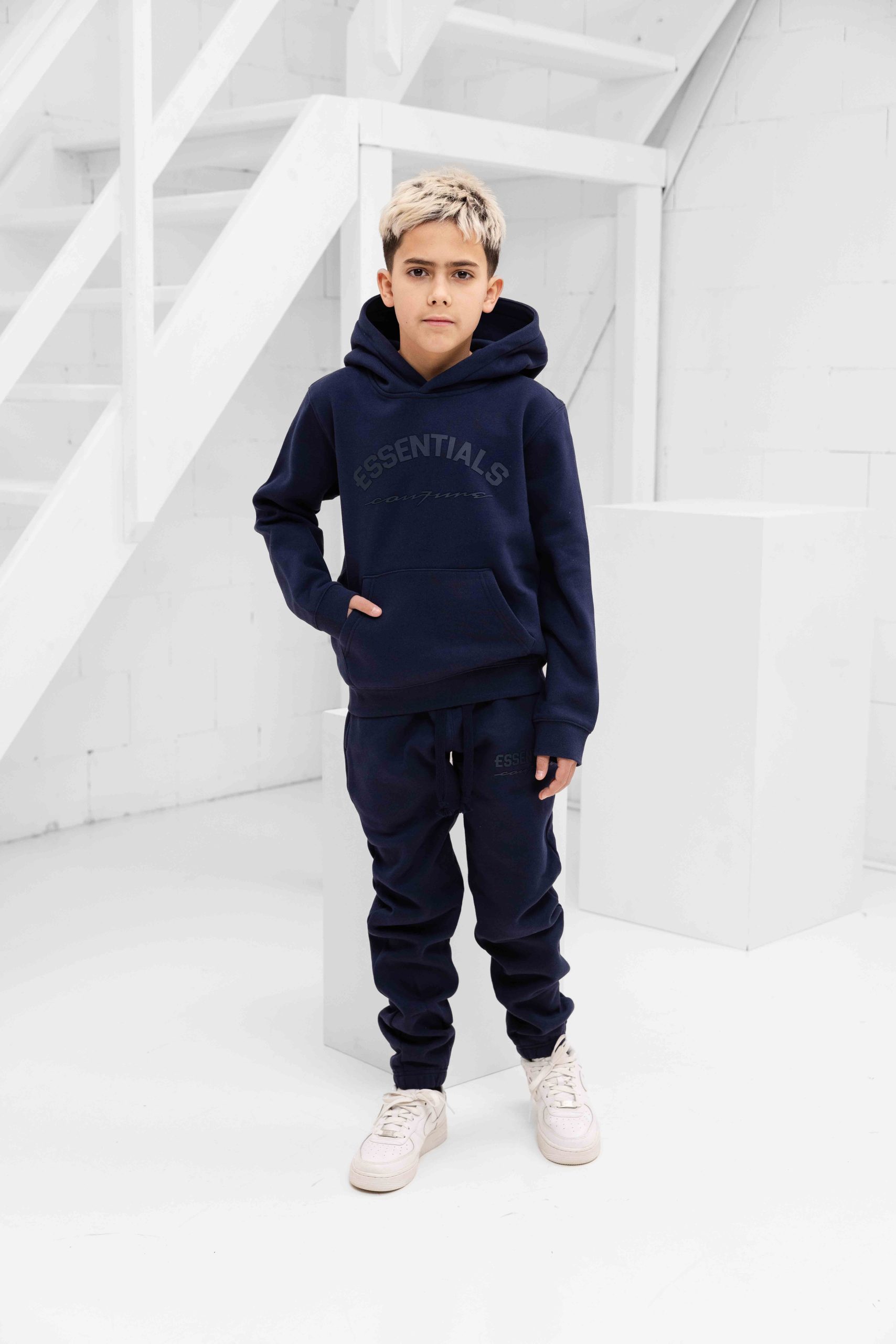 Cou7ure Essentials Basic Curve Trainingspak Kids Donkerblauw