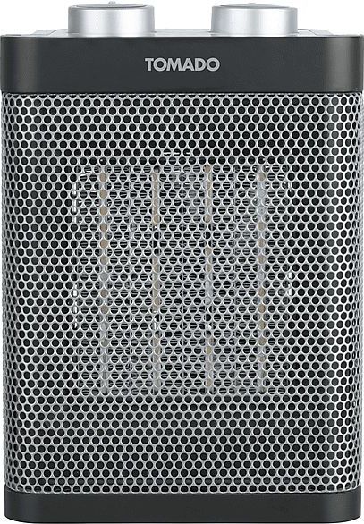 Tomado THC1501B - Keramische kachel - 24m² - 1500 watt - 2 warmtestanden - Zwart/grijs
