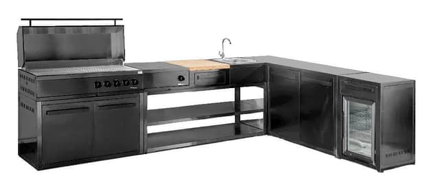 Nordic Line Sort Udekøkken Integreret gasgrill (5 blus)