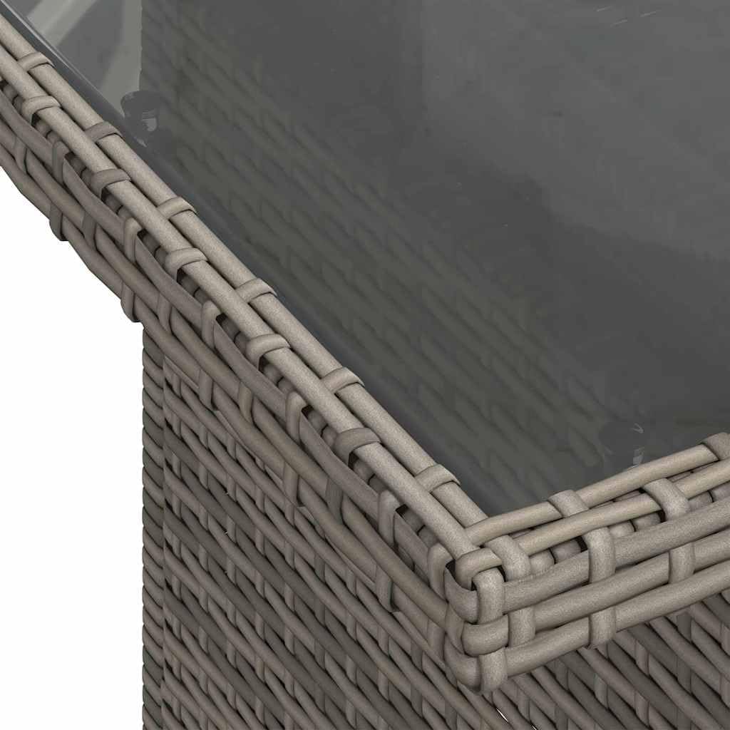 Owox 7-Teiliges Poly-Rattan Ecksofa-Set grau: modulares Lounge-Set mit Tisch, 6-Sitz Gartenmöbel für Balkon & Terrasse