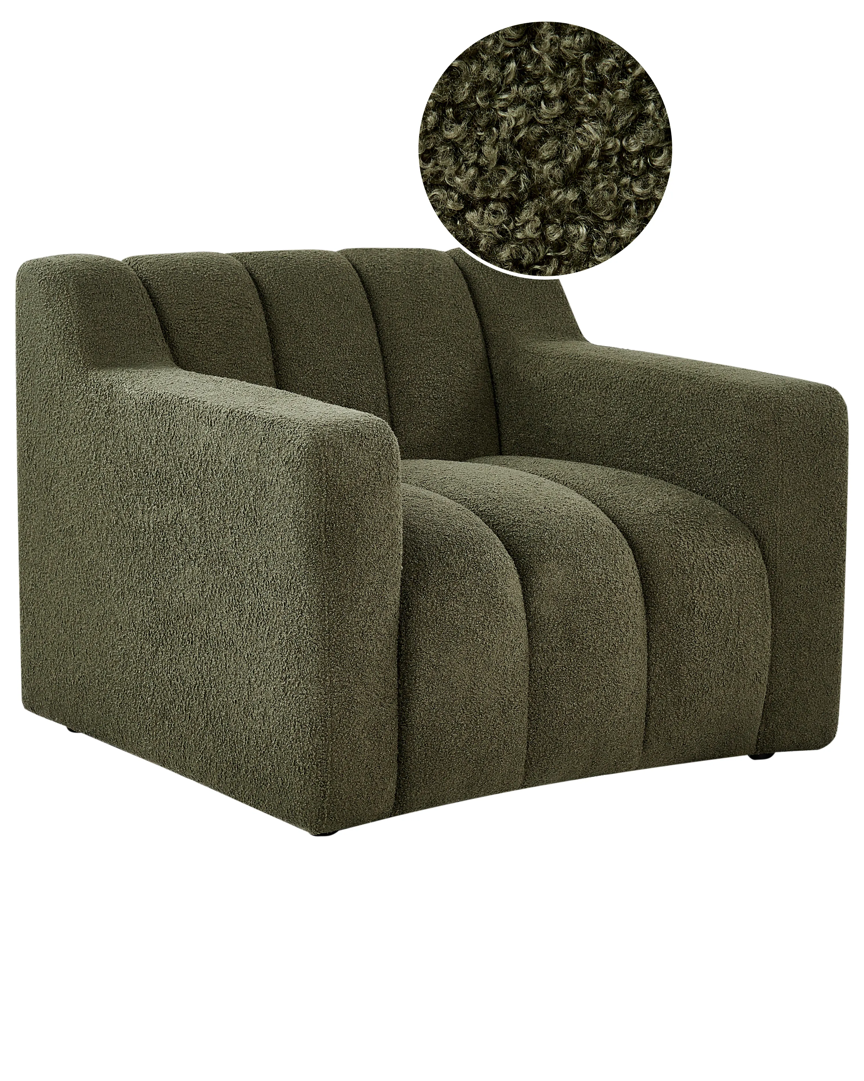 Fauteuil AGERUP Bouclé Donkergroen