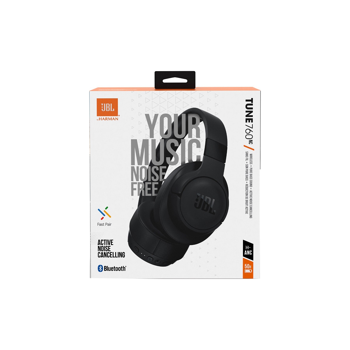 JBL Tune 760NC trådløse around-ear hodetelefoner (sort)
