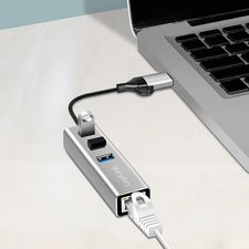 Adaptateur USB 3.2 - Gigabit Ethernet, 3 ports USB
