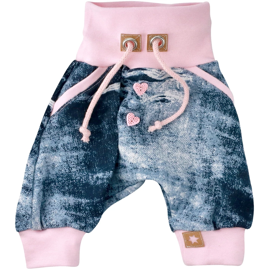 Land Juwelen Hose Handmade blau rosa