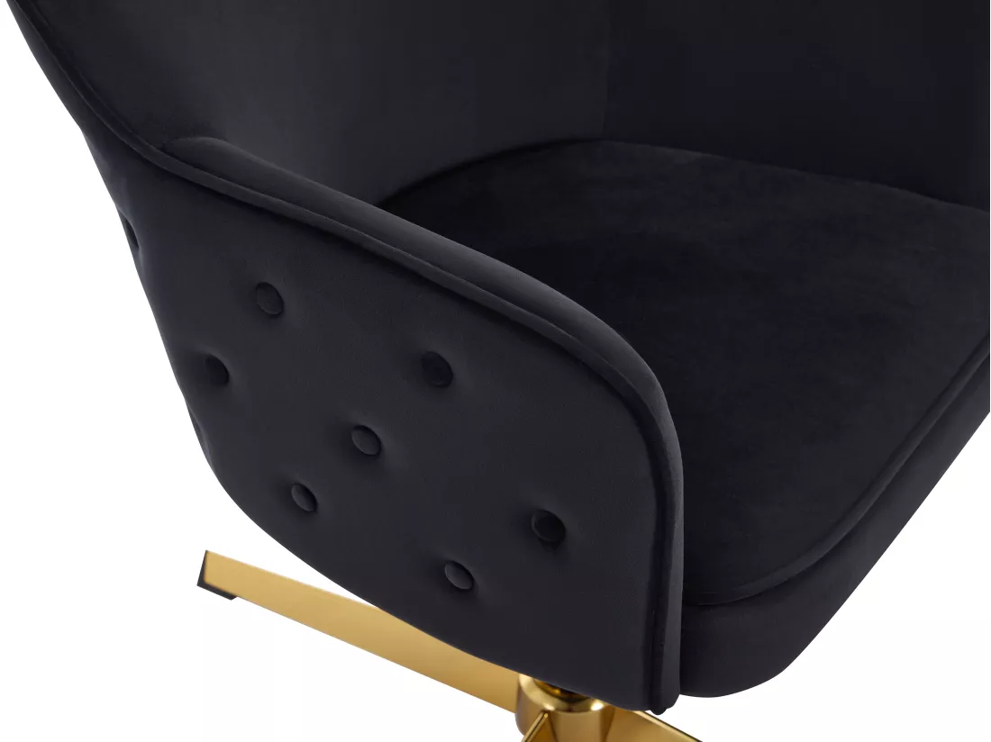Chaise de bureau - Velours - Noir et doré - CAPULI de Pascal Morabito