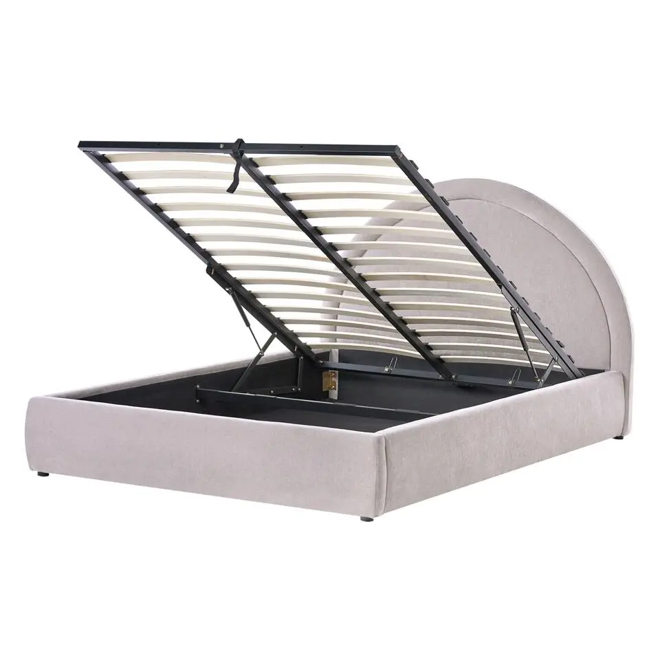 MOUZON - Bed met opbergruimte - Beige - 140 x 200 cm - Stof