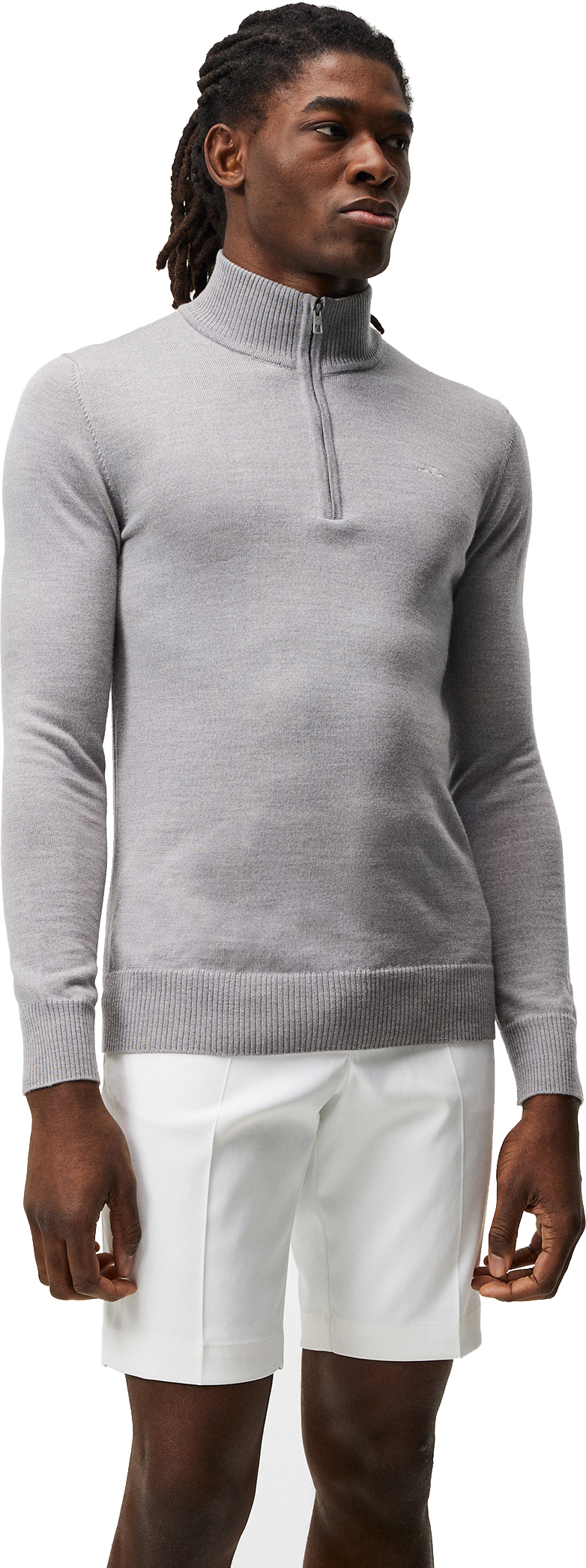 Kian Knitted Sweater Herre Grey Melange