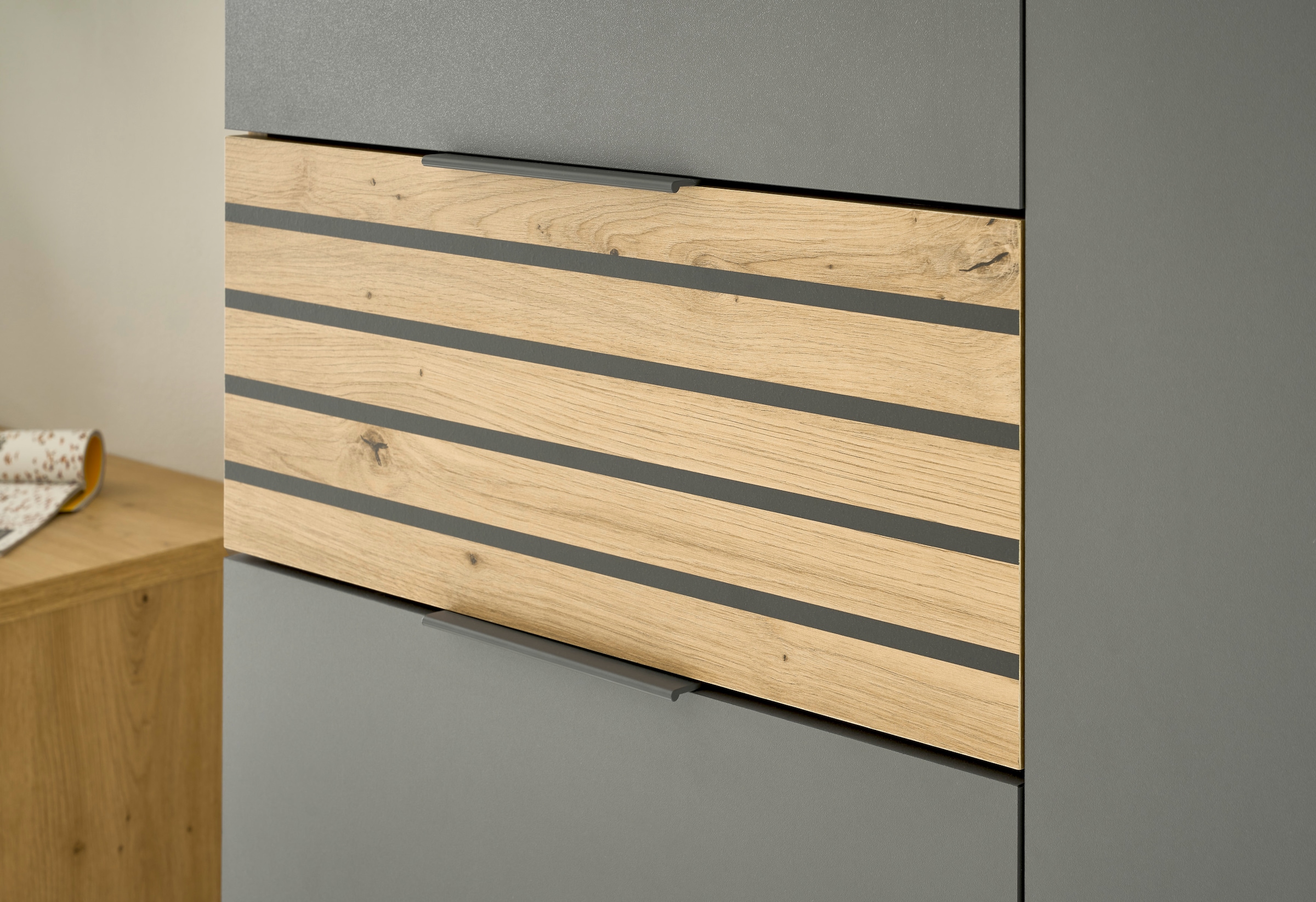 HBZ Garderoben-Set »5-tlg. Eiche Stripes Optik Flurgarderobe Stellmass BxHxT 260x197x38 cm« 5 Stk. tlg.