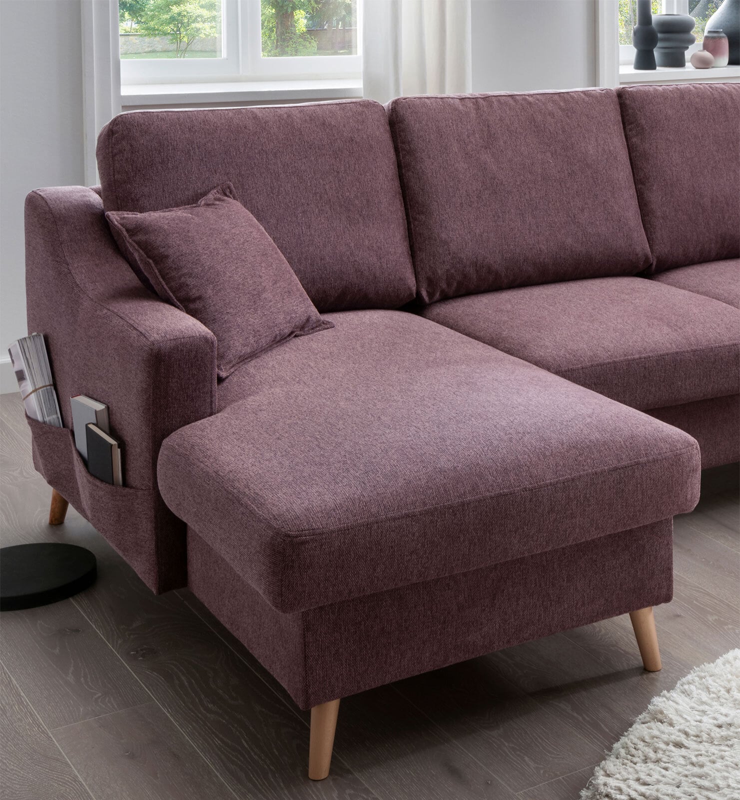Garnitur Valentina 301x94x200 cm Bordeaux
