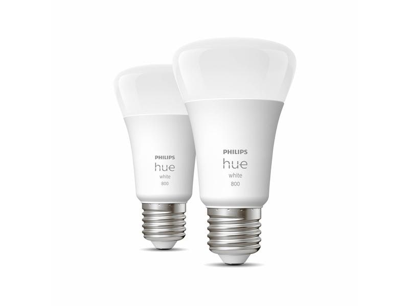 Philips Hue Leuchtmittel White E27 Doppelpack 2 x 800 lm Per Bluetooth steuerbares Hue E27-Leuchtmittel