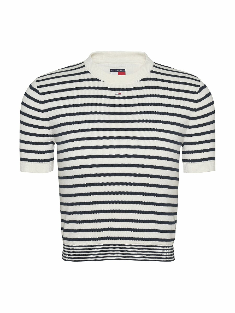 TOMMY JEANS<br>Suéter listrado de gola redonda