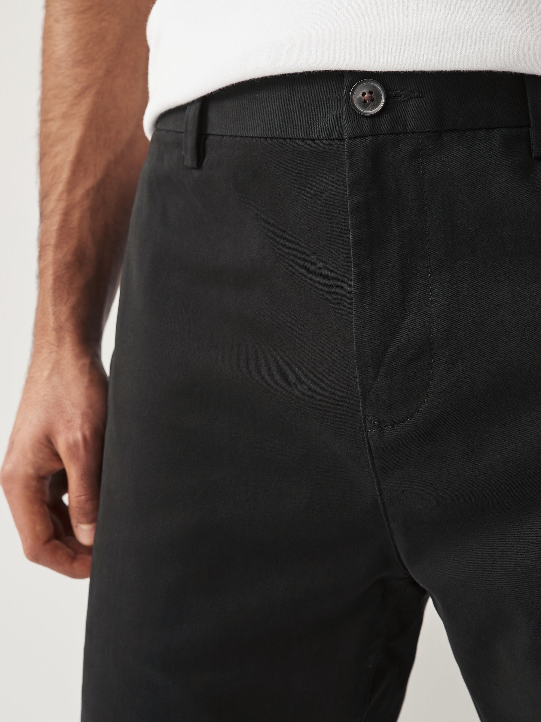 Zwart - Slim Fit - Chinoshort met stretch