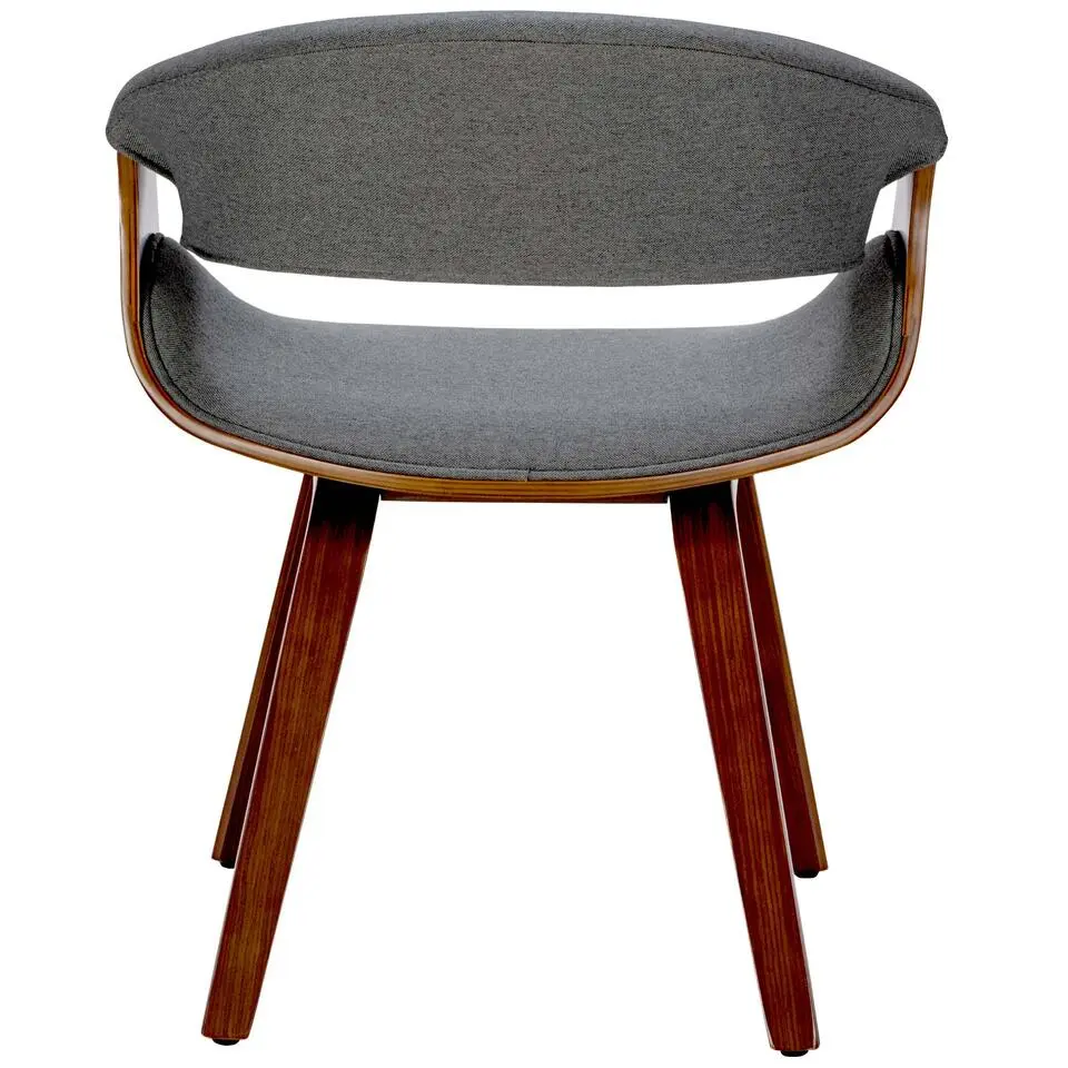 CLP Eetkamerstoel Foley walnoot Frame - Stof - walnoot/grijs