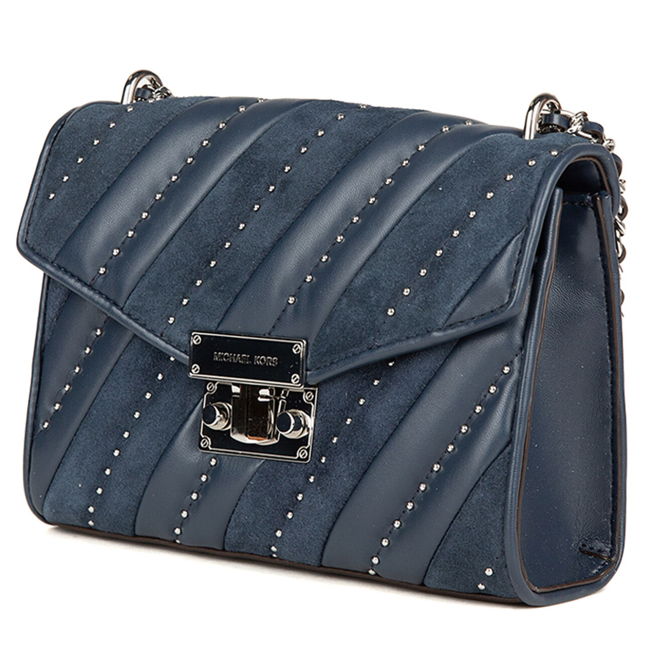 Michael Kors Sac bandoulière en Cuir Jet Set M bleu marine  - 23x16x7 cm