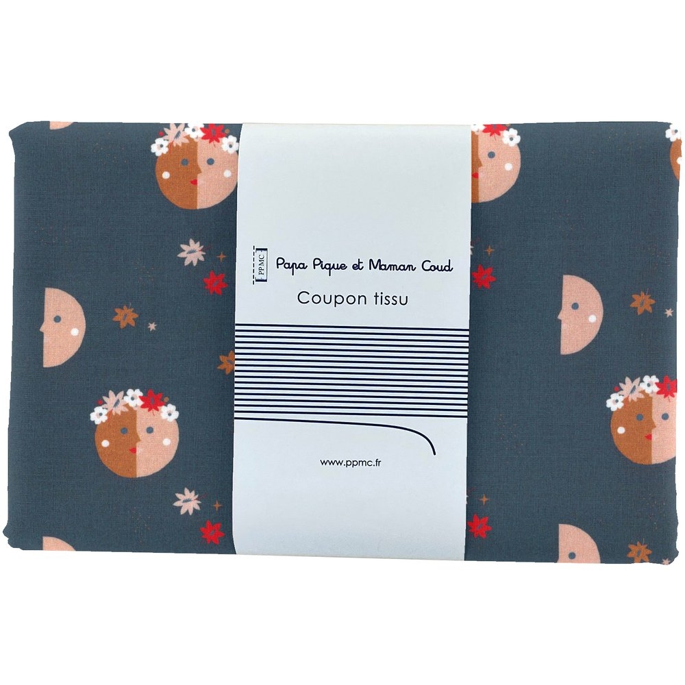 Coupon Tissu 1 M Ex2250 Lunes Fleuries
