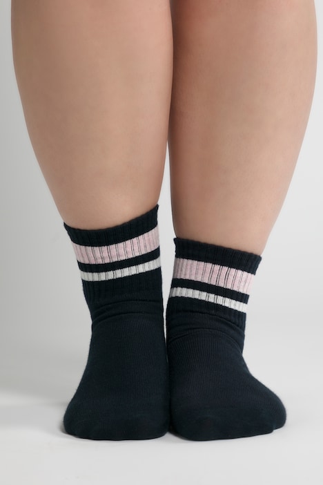 Kurzschaftsocken, 2er-Pack, Punkte/Ringel