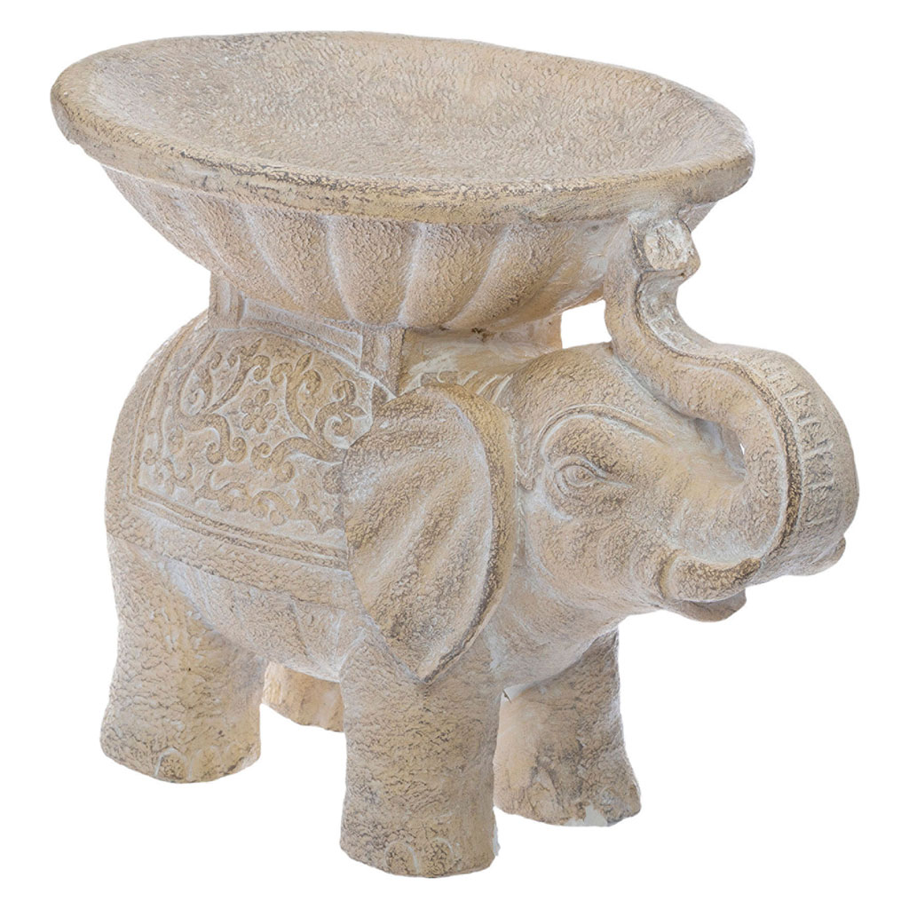 Décoration éléphant en magnésie blanc H 30cm