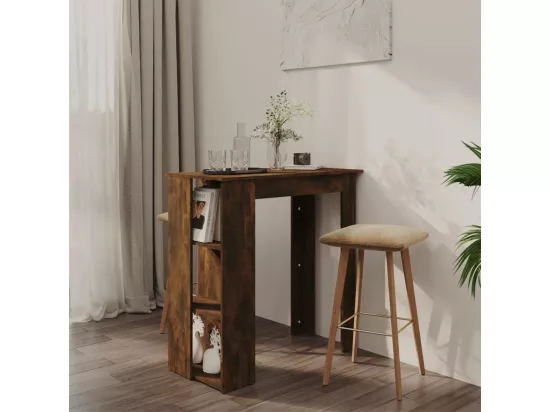 Table de bar avec étagère Chêne fumé 102x50x103,5 cm Aggloméré