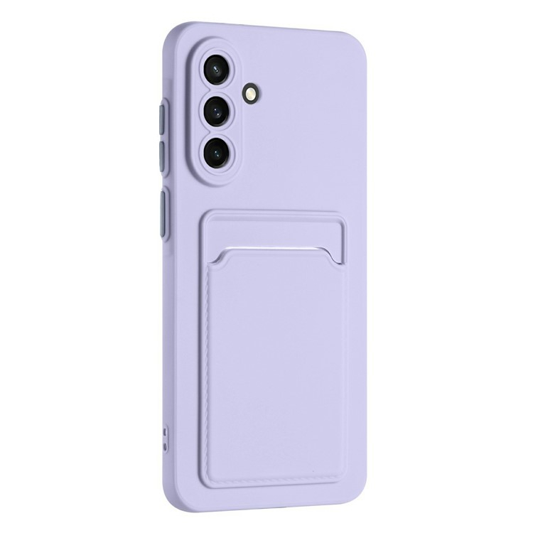 Samsung Galaxy A56 Gummi Case Hülle mit Kartenfach - Lila