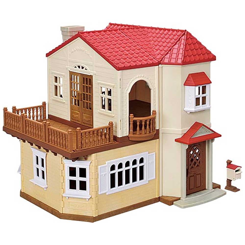 Sylvanian Families Landhaus-Geschenkset mit rotem Dach – Geheimes Dachboden-Spielzimmer