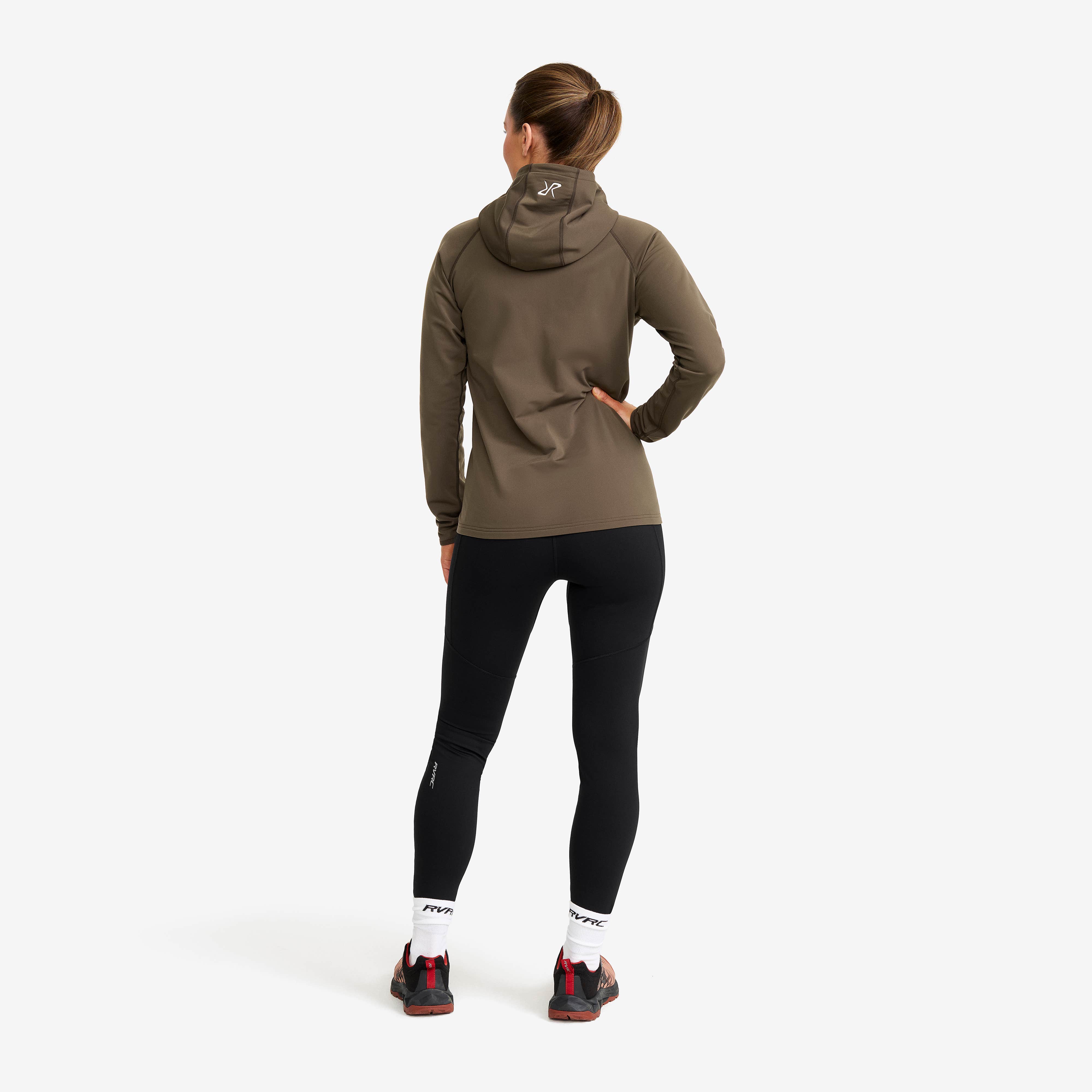 Evolution Light Stretch Fleece Hoodie Dame Moss Gray