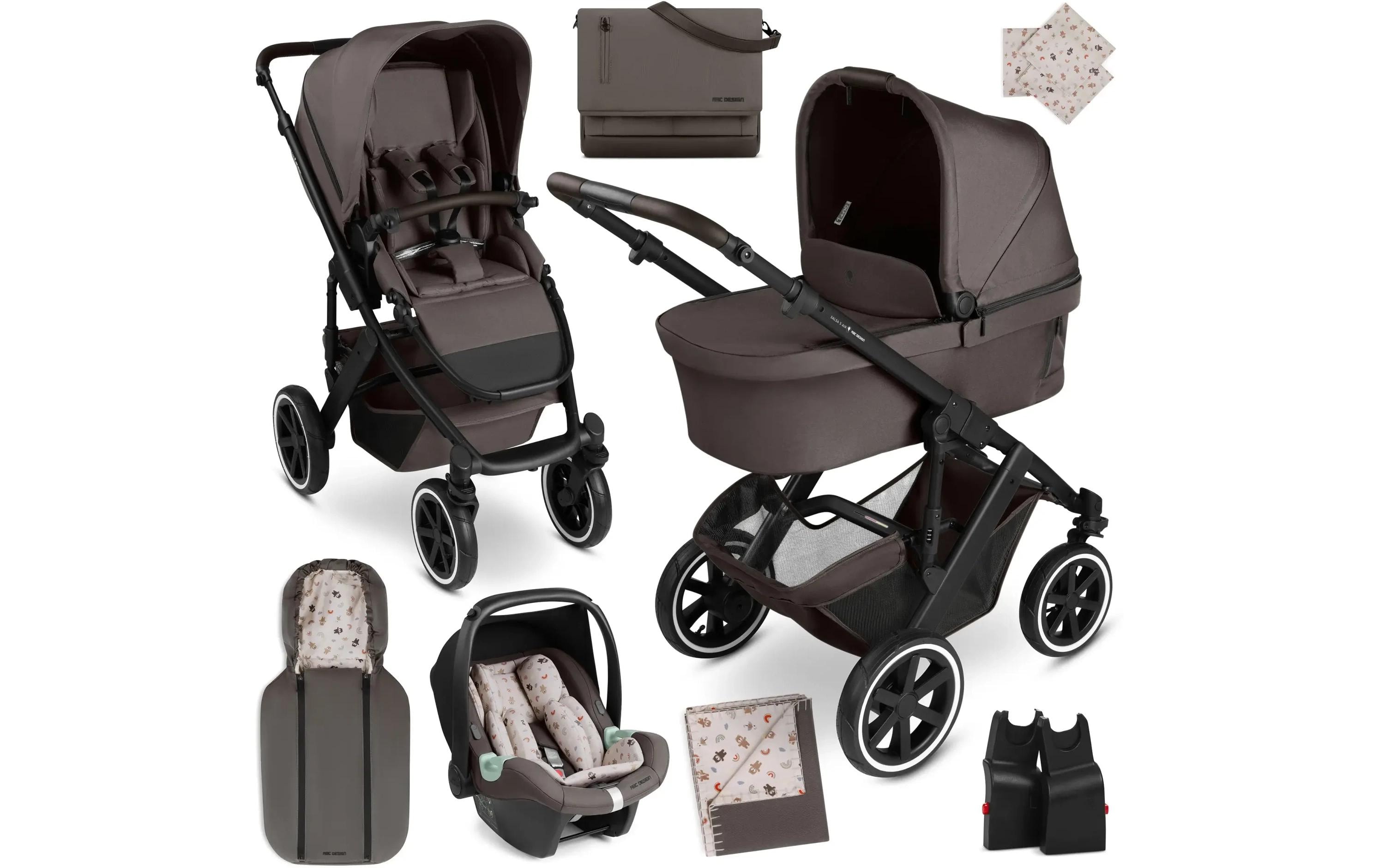 Kinderwagenset Salsa 5 Air Teddy<br>3in1 Kinderwagen mit Babywanne, Sportsitz und Babyschale
