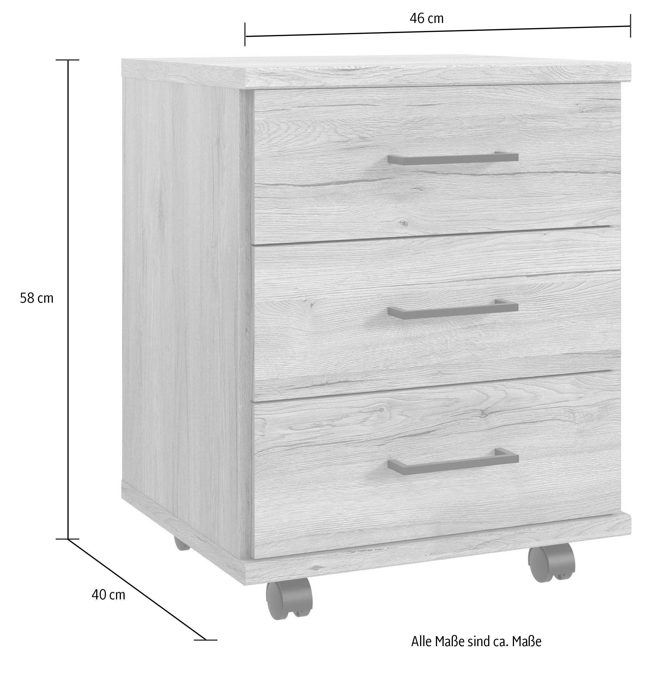 Wimex Rollcontainer »Home Desk« mit 3 Schubladen, 46cm breit, 58cm hoch