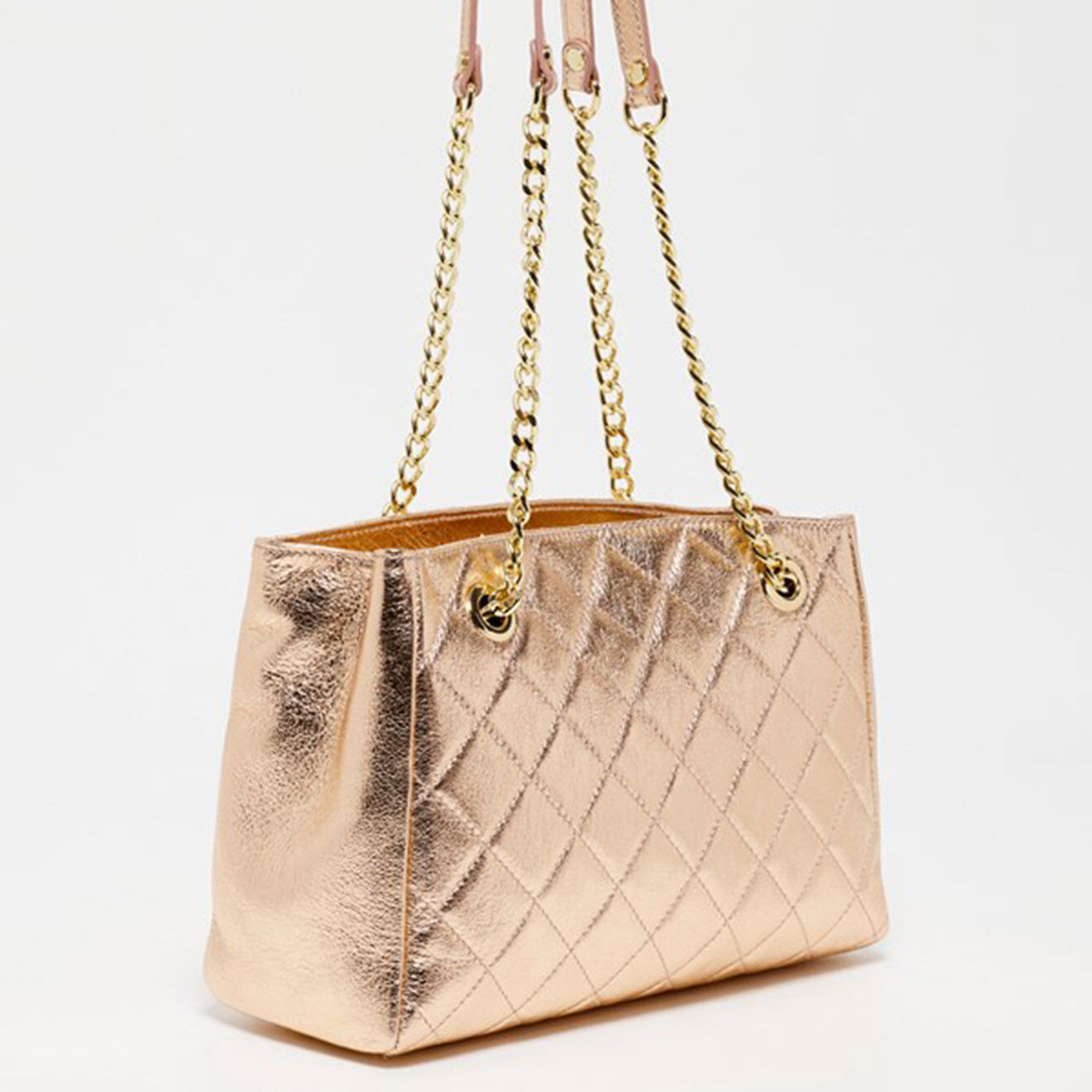 Christian Laurier Sac porté épaule en Cuir Pauline rose doré - 28x19.5x12 cm