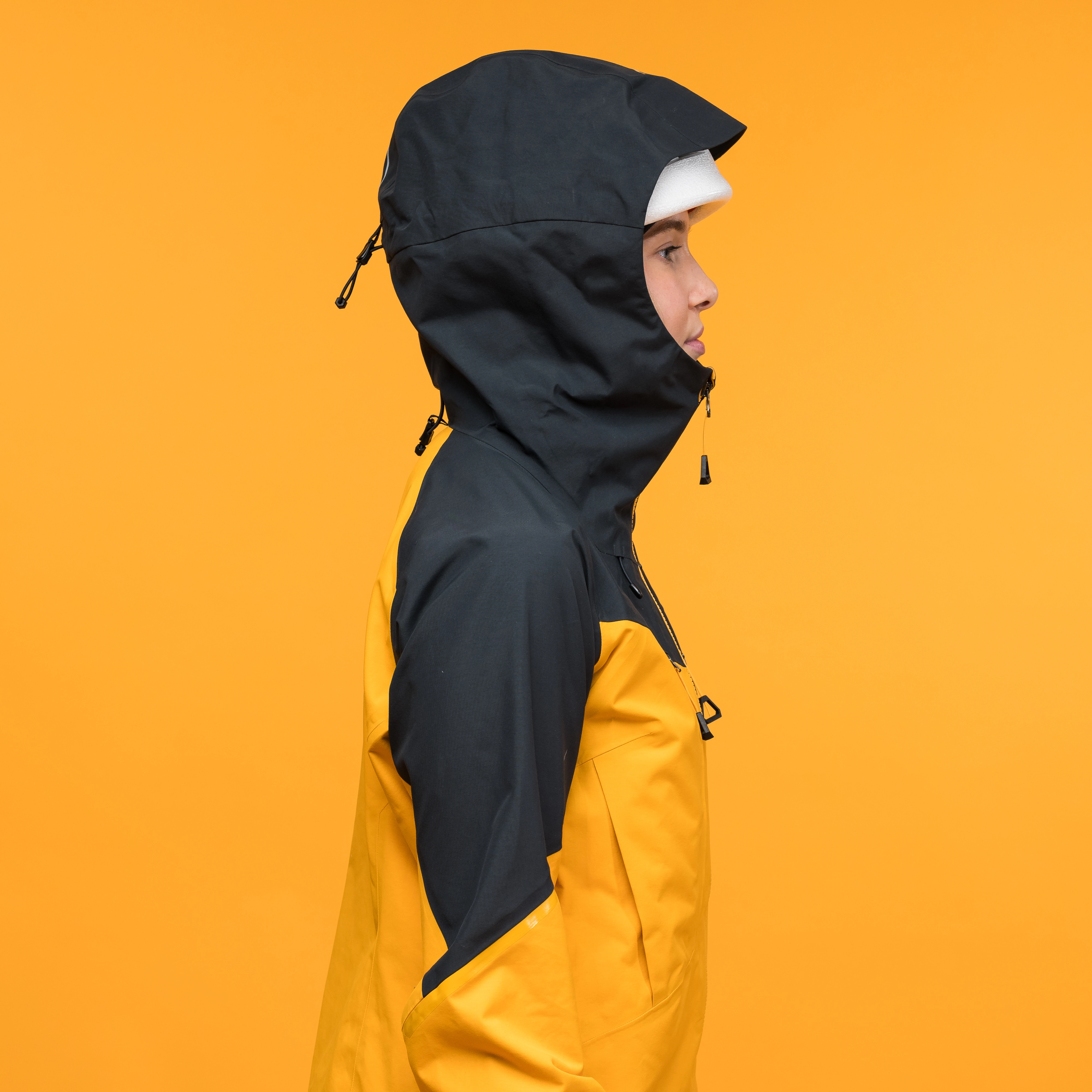 Y MountainLine Bold 3L Shell Jacket Women Mango Yellow / Dark Shadow Grey