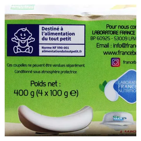 France Bébé Nutrition Iogurte Mexido Orgânico Maçã Pêra 4 x 100g