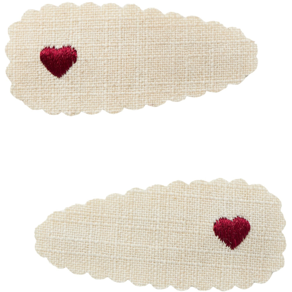 Køb Lil'Atelier Turtledove Heart In Sand Collar Olala Hår Spænder 2-pak